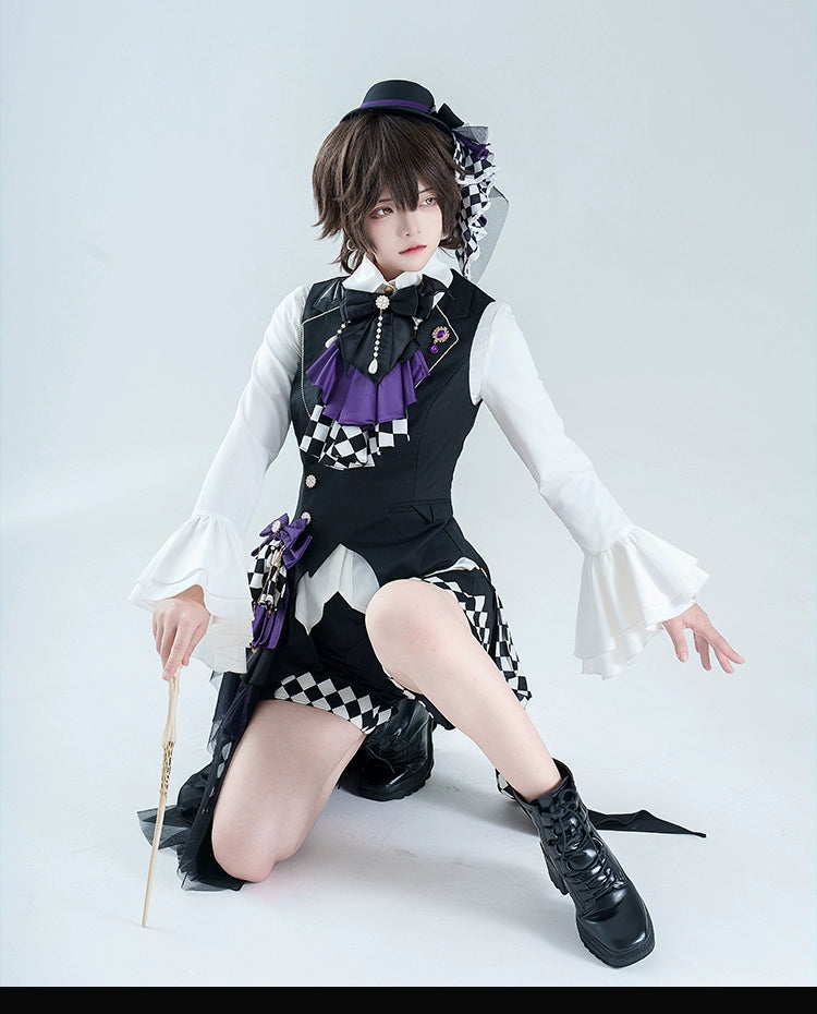 Forest Fluorescent Carps - The Judge's Game - Black Ouji Lolita Shorts Suit Prince Long Sleeved Shirt