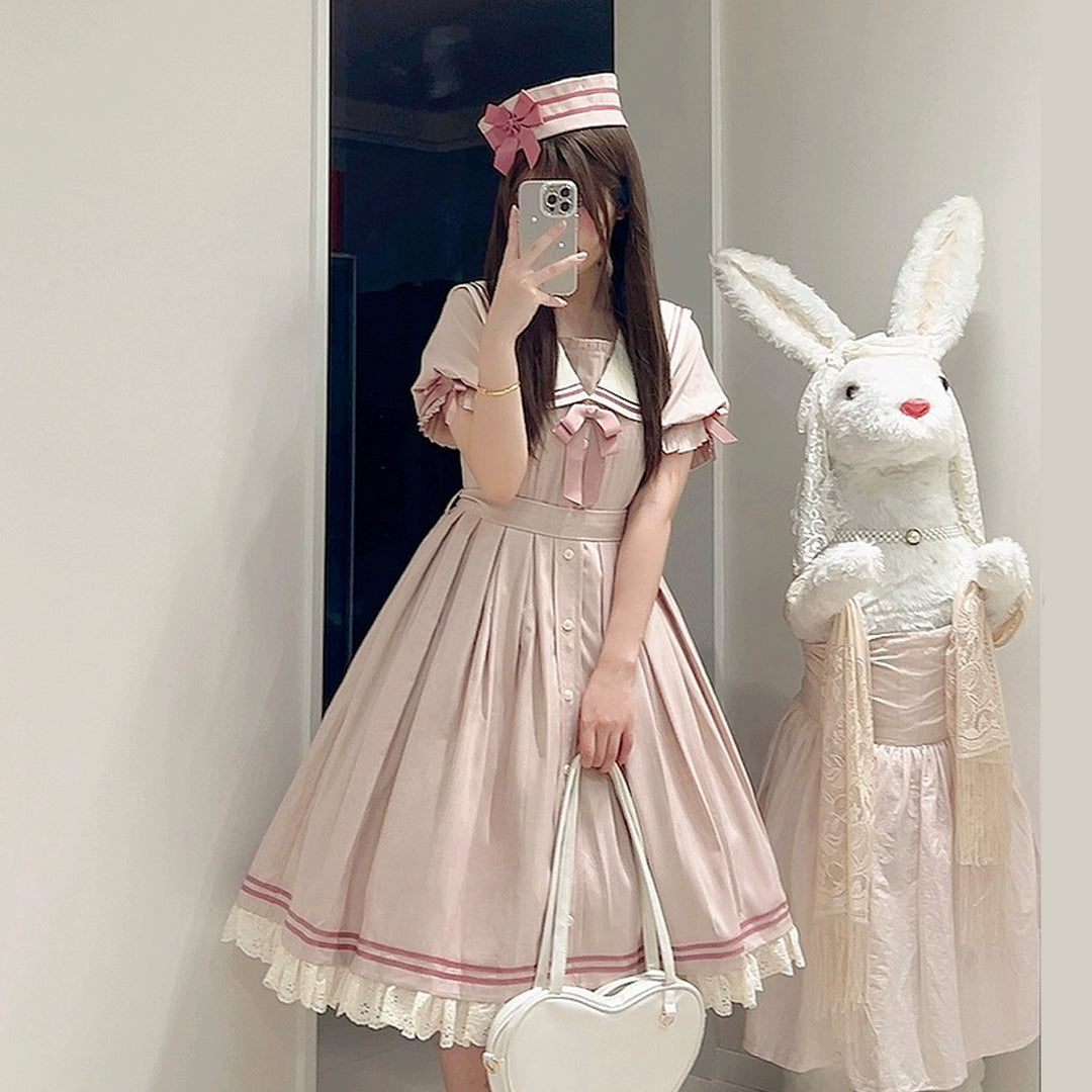 KOMOMO~Enchanted Girl~Sailor Lolita Dress Pink OP S Short OP Dress 