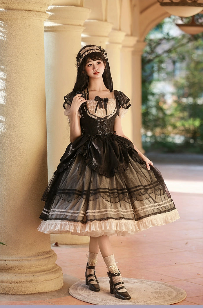 Alice girl~Yesterday Morning Mist~Classic Lolita JSK Elegant Low-cut Lolita Dress