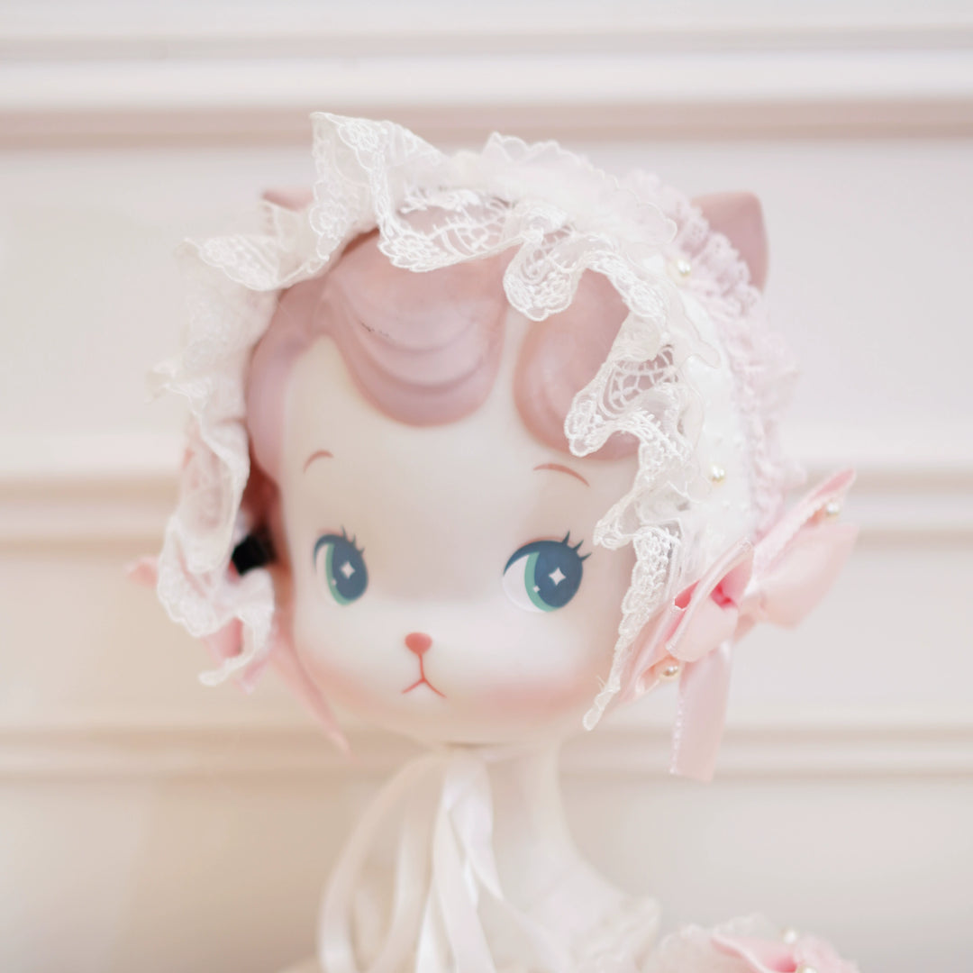 Mengfuzi~Old School Lolita Headdress Lovely Lolita BNT and Accessories Batch 6 White-Pink Hairband Only