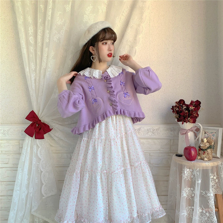 (BFM)Dark Star Island~Sugar Frost~Sweet Lolita Cardigan Knit Embroidered Sweater   