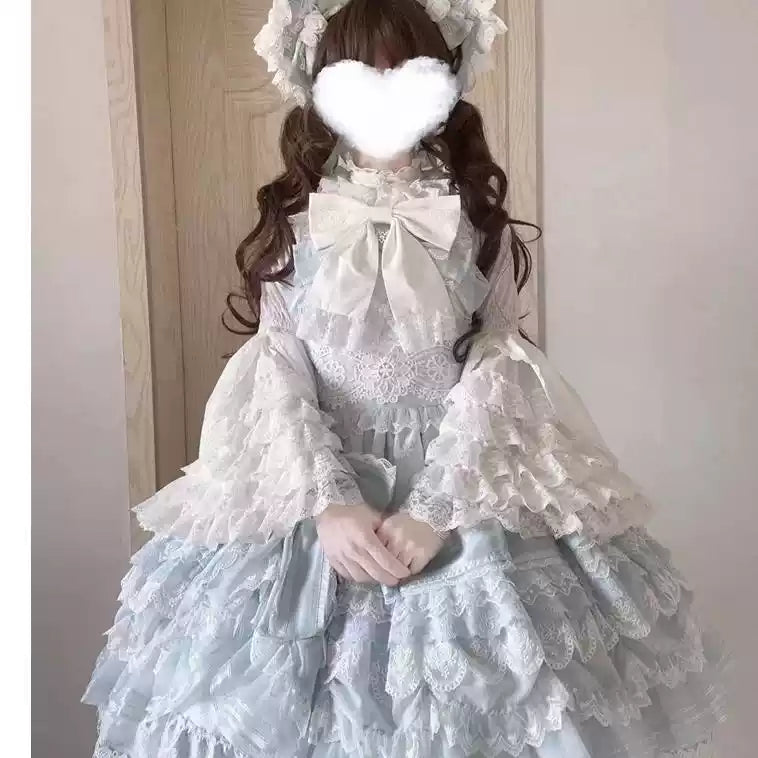 Plum Tree - Liliya's Secrets - Cotton Lolita Princess Sleeve Blouse, Gorgeous Shirt (2XL L M S XL XS / White) 44381:805950