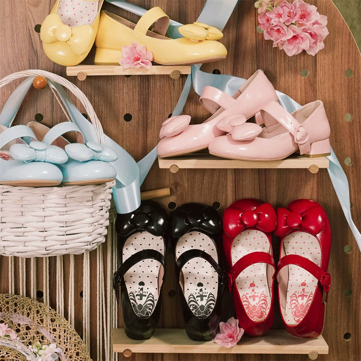 MODO - Showa Kaleidoscope - Kawaii Lolita Solid Shoes With Cute Round Toe and Bow