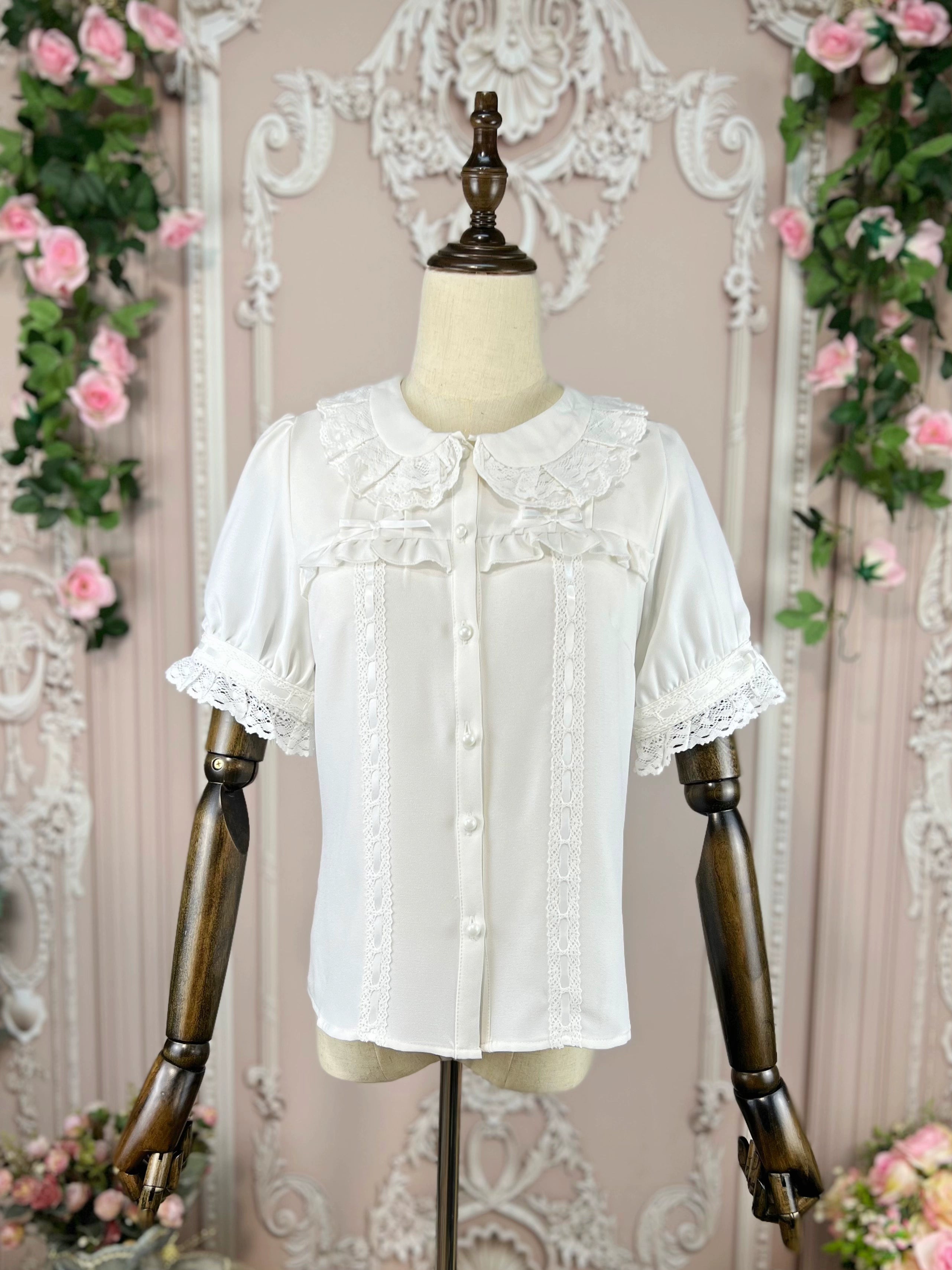 DMFS - Sweet Lolita Shirt Vintage Doll Collar Summer Top