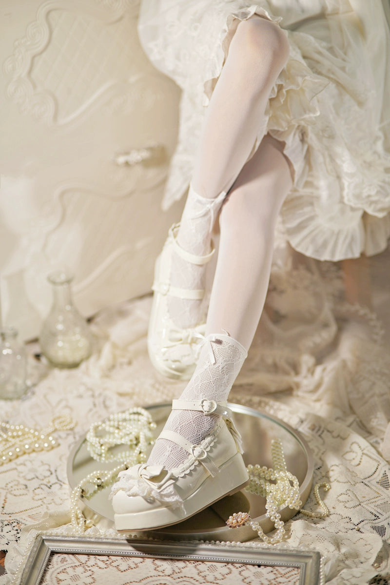 Jiujiu Lolita - Milky Puff - Sweet Lolita Heels Shoes, Round Toe With Petite Wedge 43858:787879