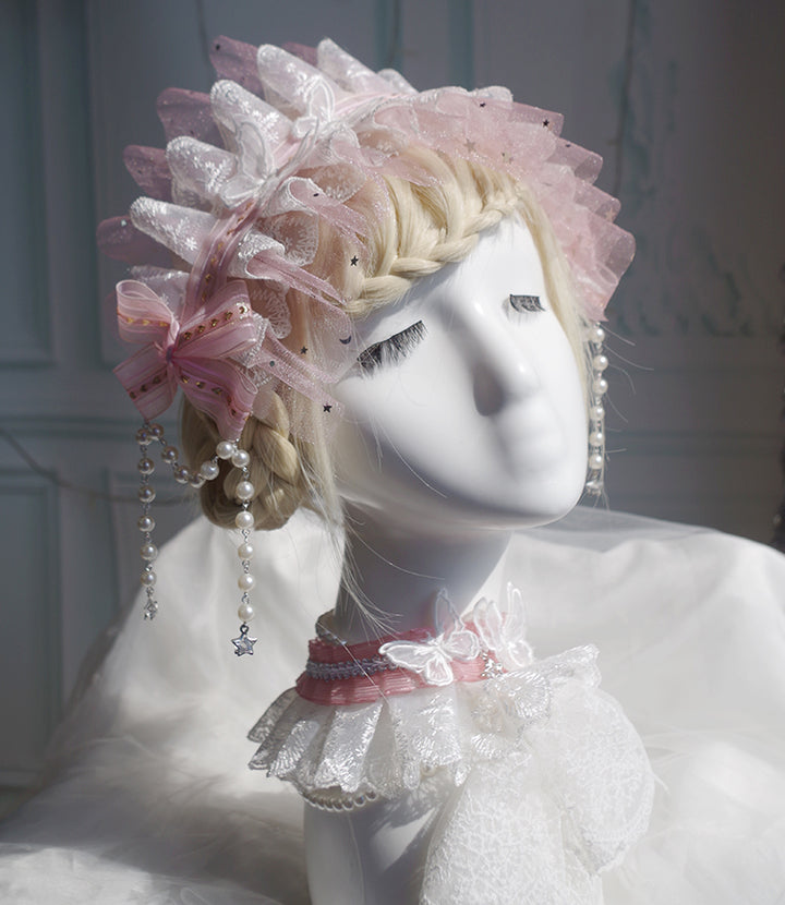 (Buyforme)Fairy Tales~Fate Quartet Bridal Lolita Gothic Accessories Blouse pink Free size hairband