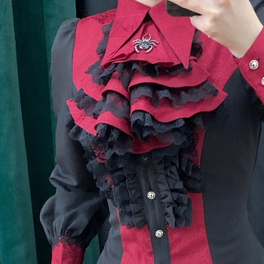 Little Dipper - Cold Rice - Ouji Lolita Jabot with Metal Spider Pendant 42877:756350