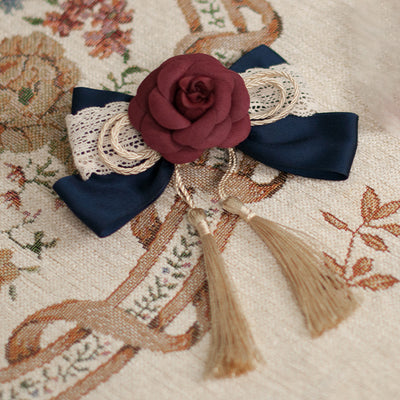 NyaNya~Wa Lolita Accessories Multicolors free size navy blue flower side pin 
