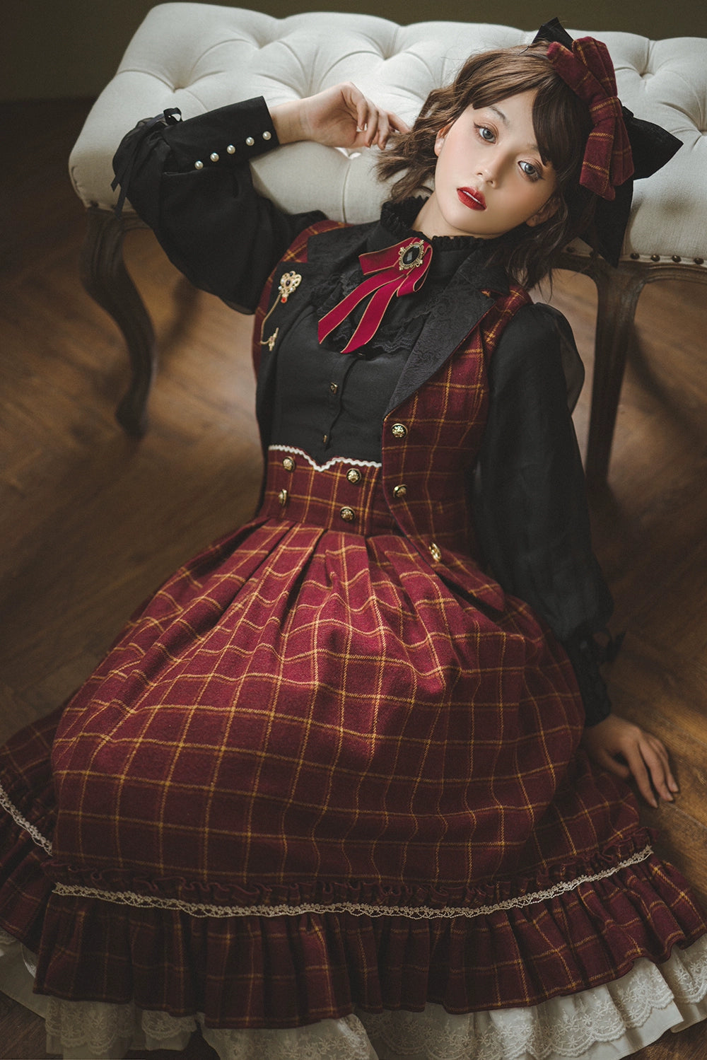 (BFM)Miss Point~Rose~Elegant Lolita Pliad Print Vest Customized 32510:385420