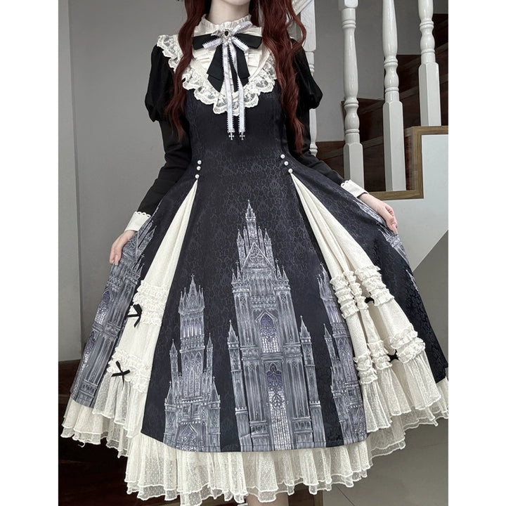 Letters from Unknown Star~Church Bell~Elegant Lolita OP Dress Long Sleeve Spring Autumn   