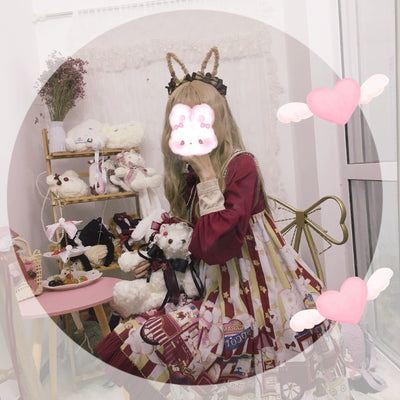 (BFM)Chestnut Lolita~Gothic Lolita Bag Dark Bloody Bear Bag   