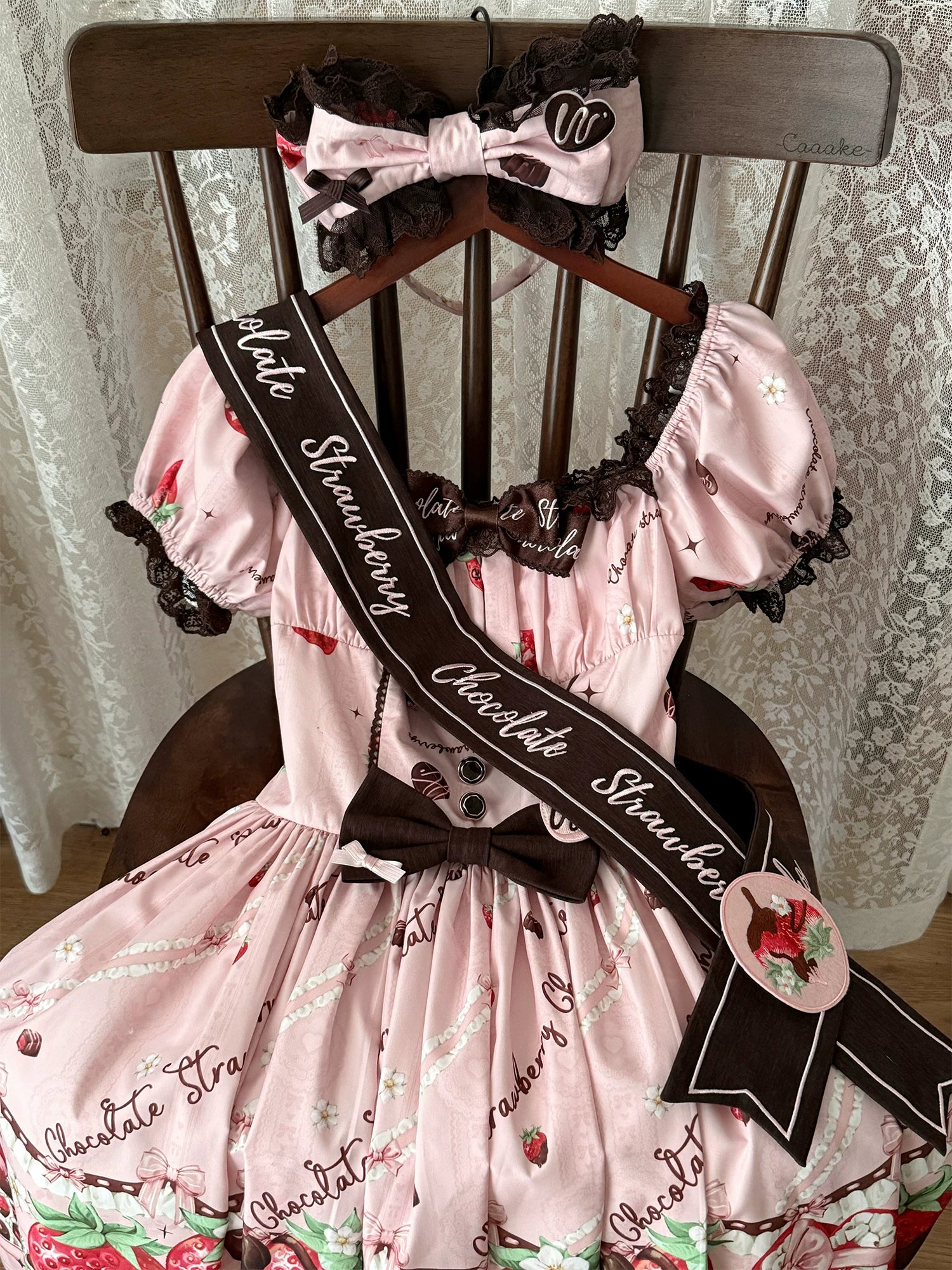 Strawberry Chocolate Lovers - Sweet Lolita Embroidered Printed Accessory