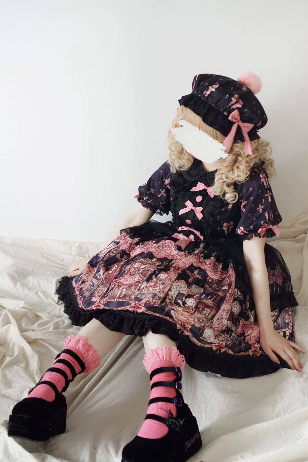 Uncle Wall Original~Missing Lamb Case~Gothic Lolita Dress Set with Sheep Prints 42971:760821