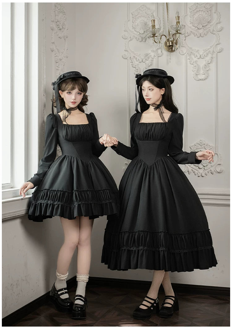 Audrey's Reply - Classic Lolita Square Neck OP, Detachable Embroidered Collar