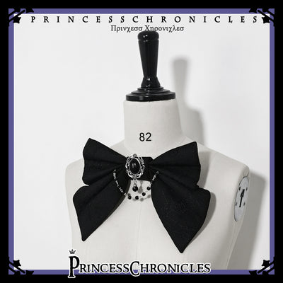 Princess Chronicles~Floating Phantom~Retro Gothic Lolita Black Large Bow Brooch   