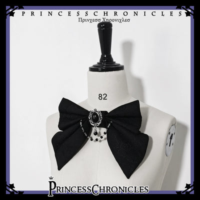 Princess Chronicles~Floating Phantom~Retro Gothic Lolita Black Large Bow Brooch large bow tie brooch  