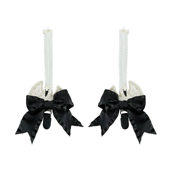 Nuit De Cellophane~Wild Swan~Classic Lolita Accessory Elegant Lolita Bag and Headdress Free size A pair of swan dress clips-black