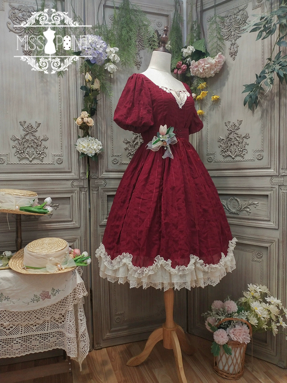 Miss Point~Tulip~Classic Lolita OP Dress Short Sleeve Dress Multicolors 19622:405526