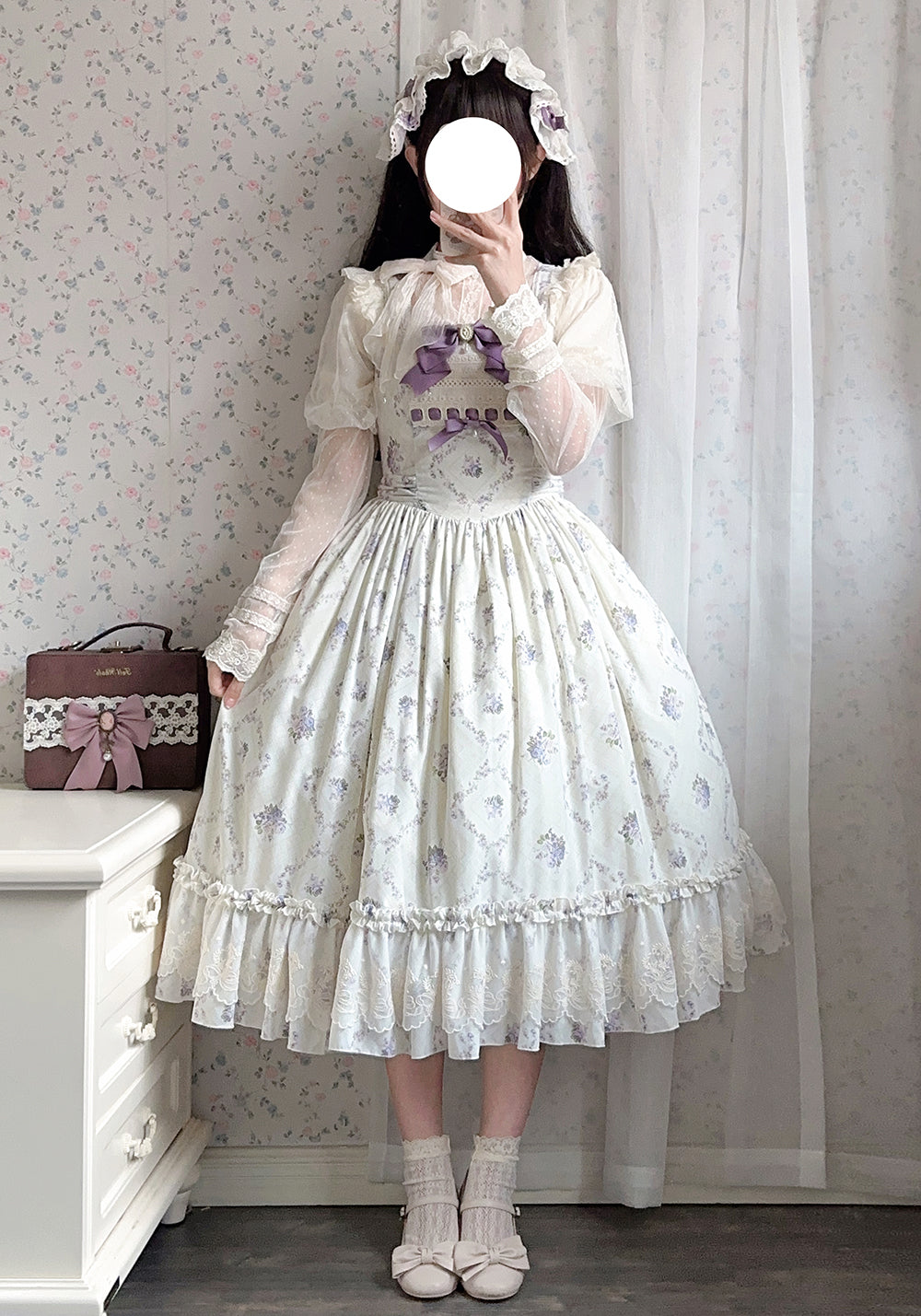 Miss Point~Customized Wood Rose 2.0 Elegant Vintage Jumper Dress 21392:302606