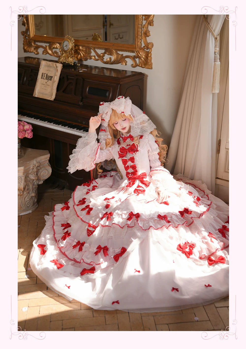 Strawberry Ribbon - Sweet Lolita Wedding Dress, Side Opening 44910:827500