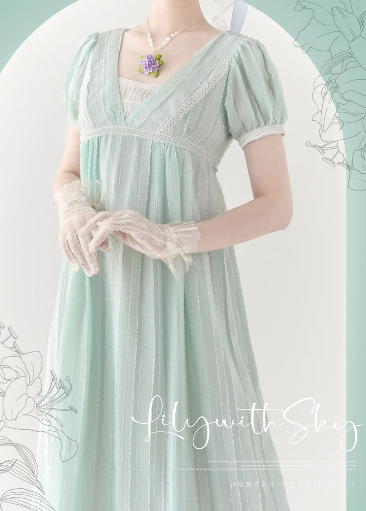 Early Morning~Lily and Serene~Classic Lolita Long Dress Empire Waist Dress   