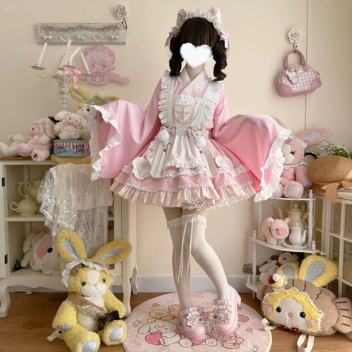 Hanguliang~Sweet Meow Nurse~Maid Lolita Skirt Set Kawaii Lolita Dress   