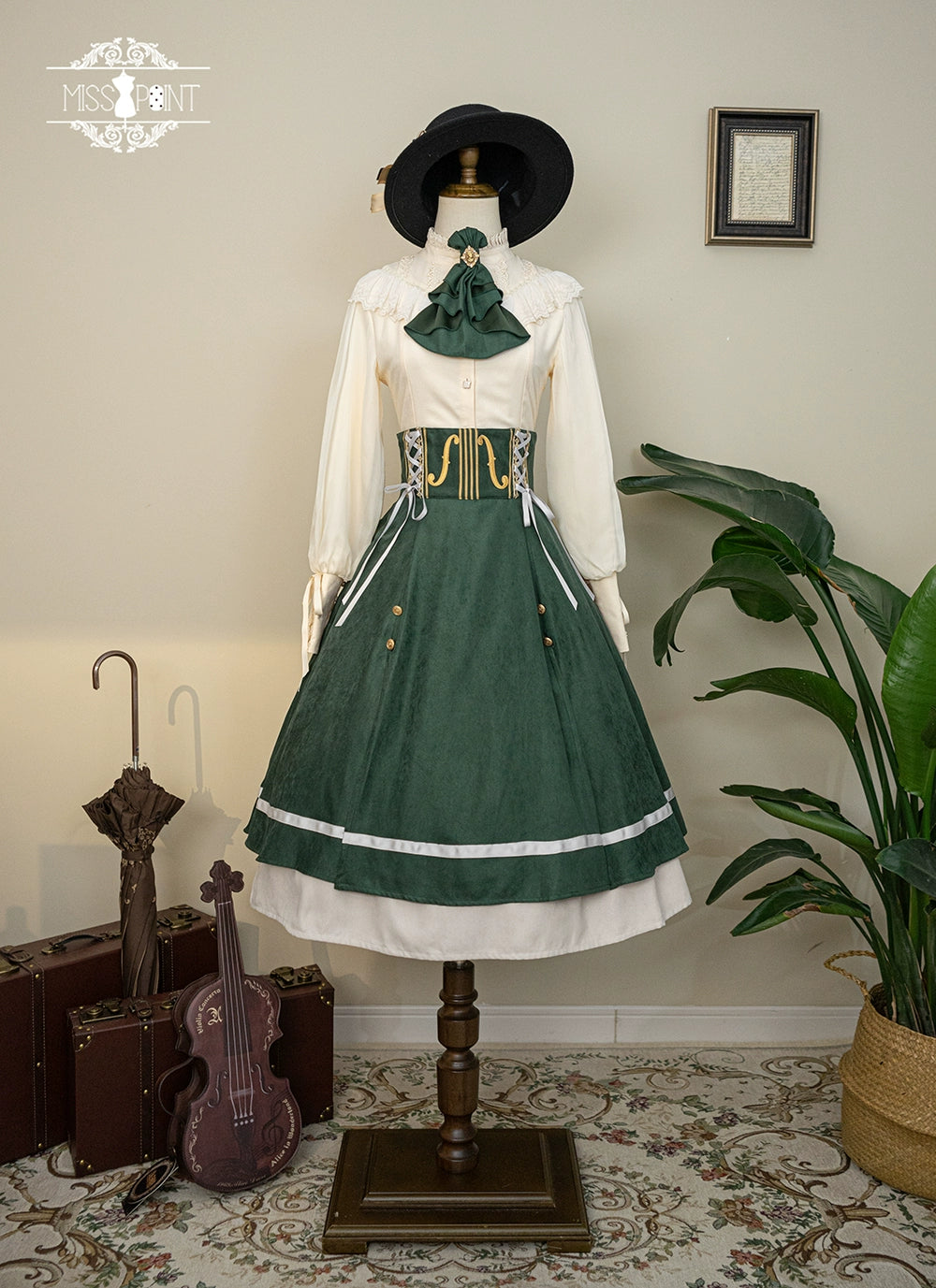 Miss Point~Golden Movement~Elegant Lolita Fishbone Skirt Customized 32242:381242