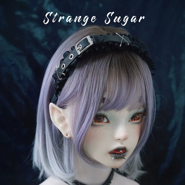 Strange Sugar~Gothic Lolita KC Faux Leather Pleated Lolita Hair Accessories 2  