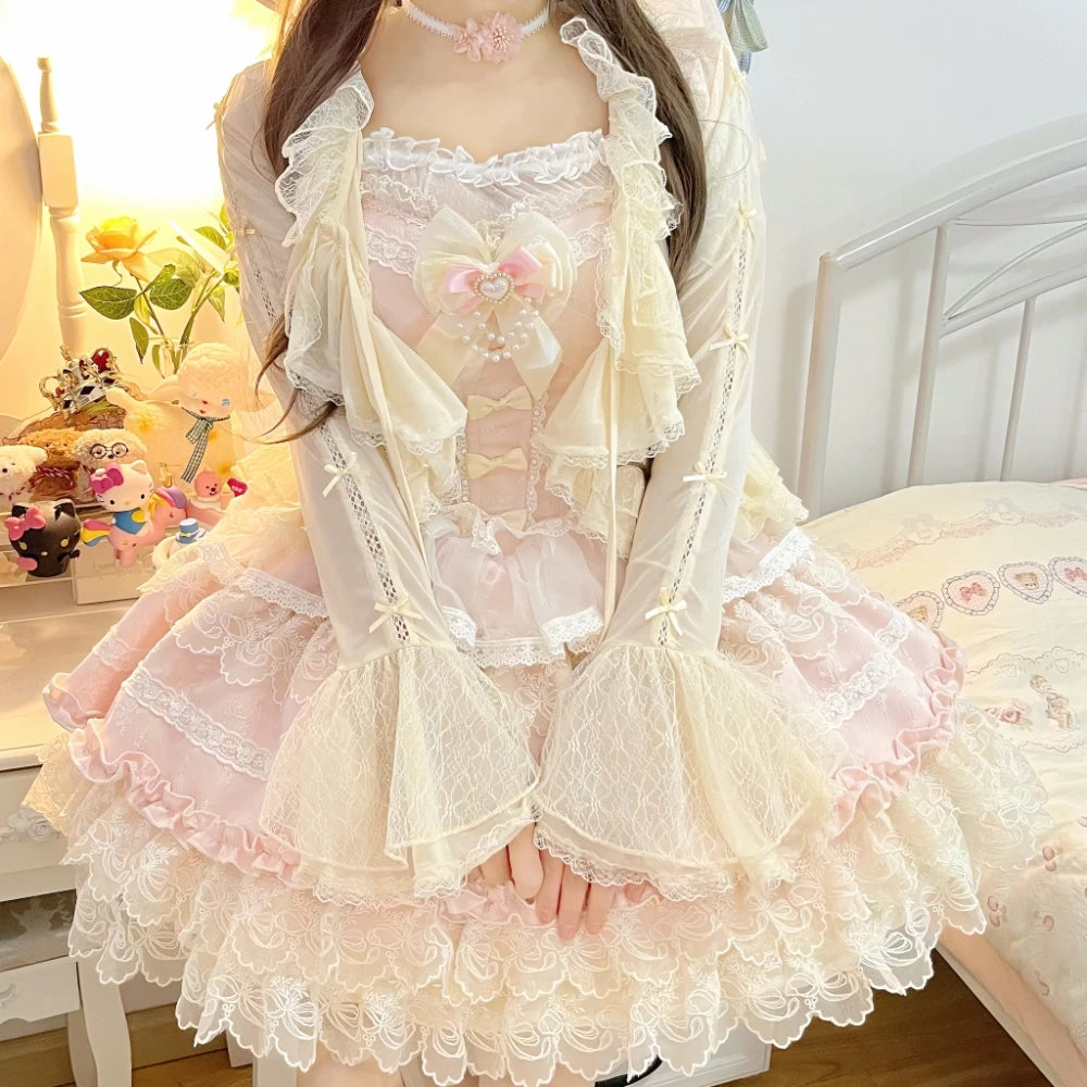 Mist Cardigan - Lightweight Sweet Lolita Bolero, Ruffle Details 44496:810968