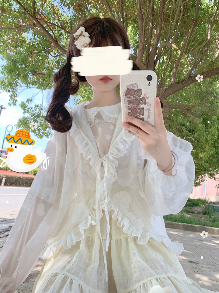 Hanguliang~Summer Daily Lolita Hooded Sheer Sunscreen Cardigan