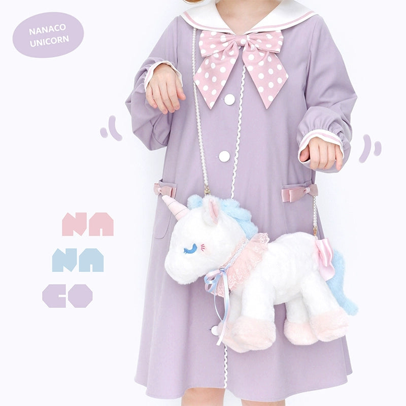 NANACO - Kawaii Lolita Unicorn Messenger Bag Doll Shoulder Bag White