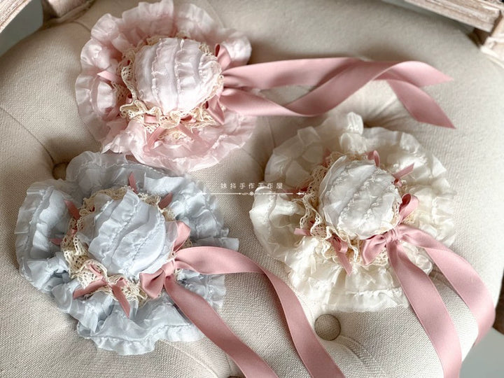 MAID~Spring of Mist~Sweet Lolita Bow Hairclip Bowler Hat KC