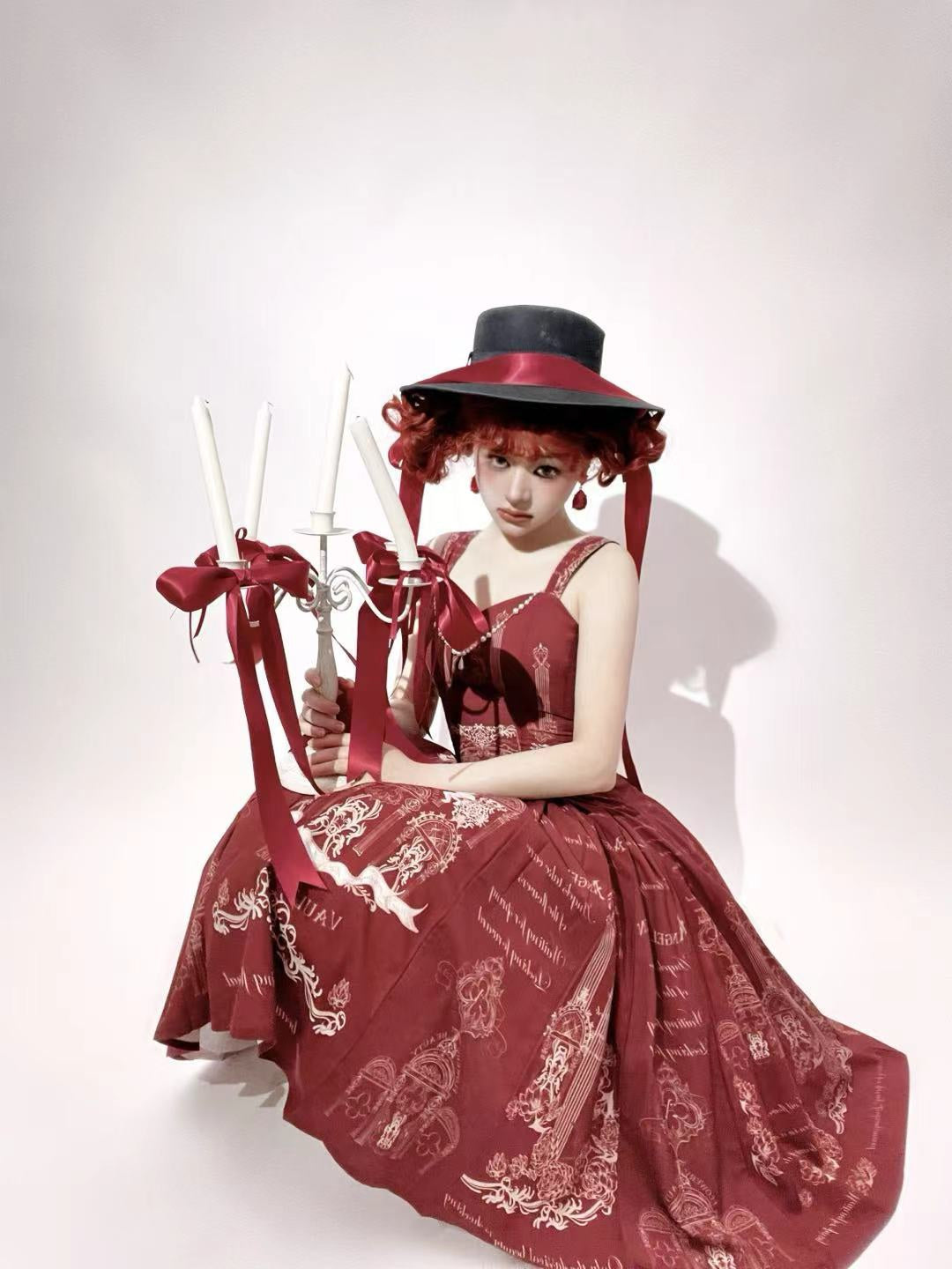 Vault Design~Angel Garden~Elegant Lolita JSK Six-panel Lolita Red Dress