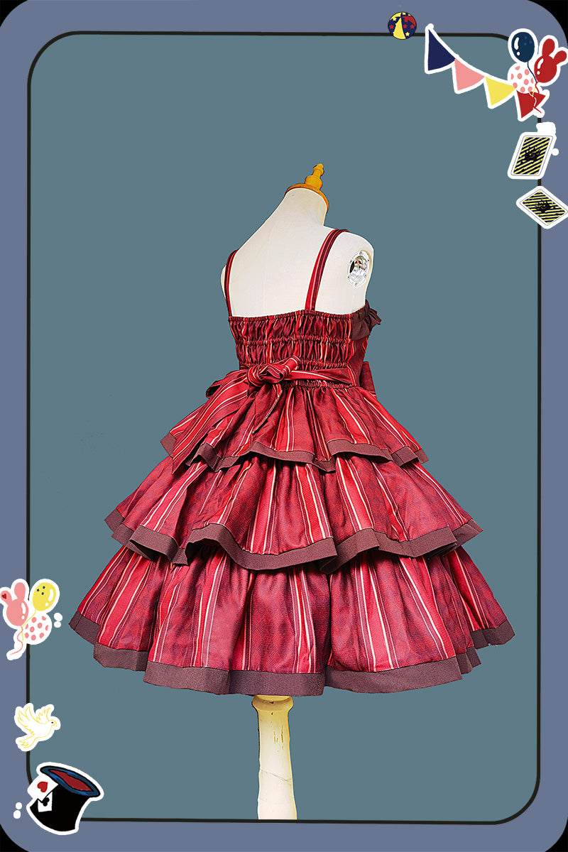 Infanta~Cloth Cat~Kawaii Lolita JSK Multi-Color Tiered Ruffles Dress 42774:753082
