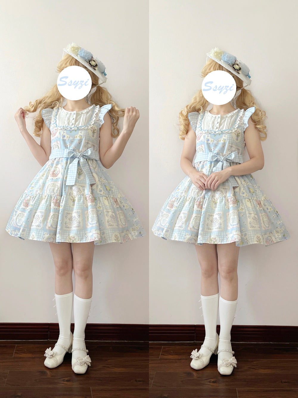 MeowMeow~Spring Story~Country Lolita Plaid OP and JSK Multicolors