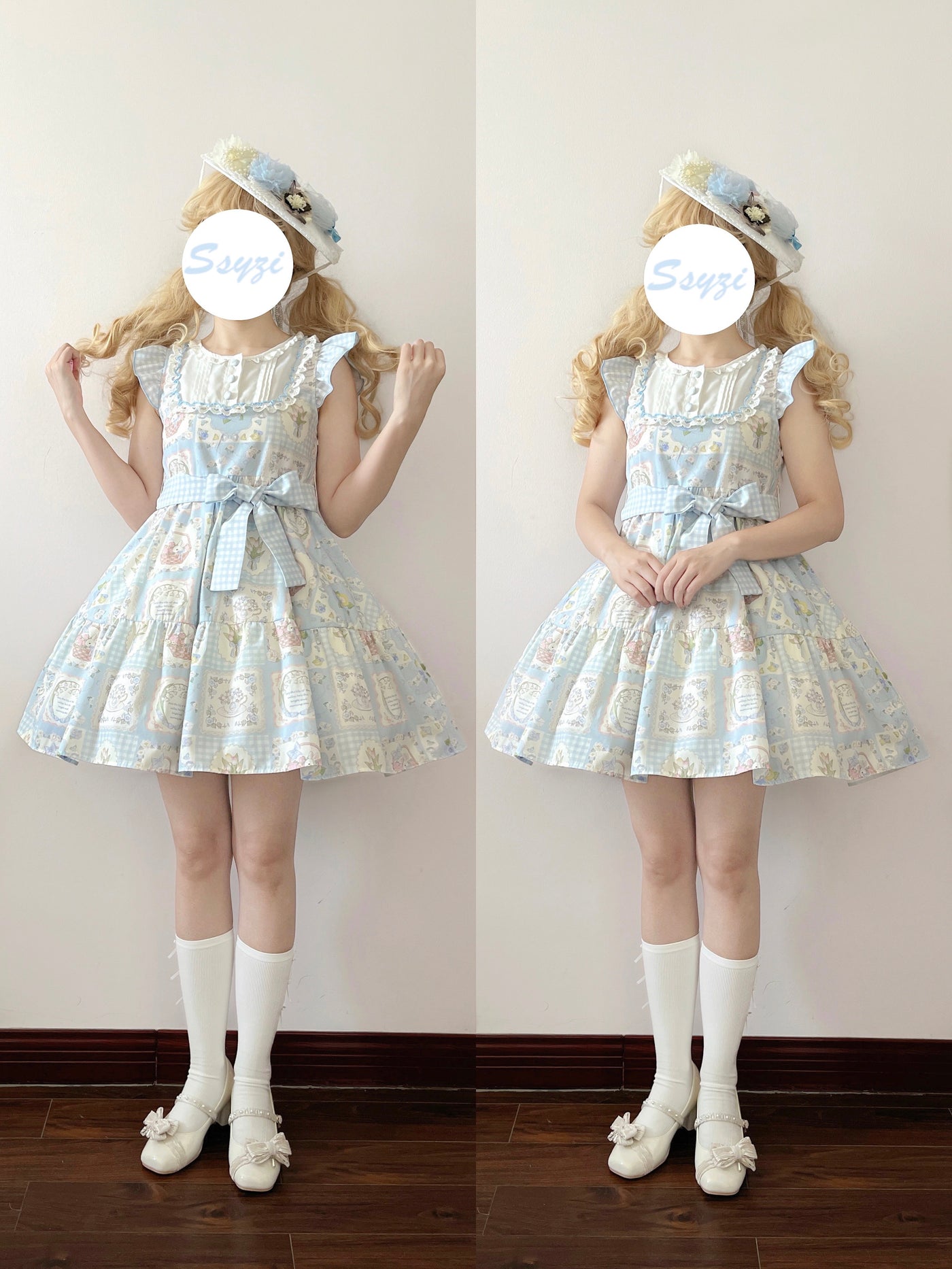 MeowMeow~Spring Story~Country Lolita Plaid OP and JSK Multicolors   