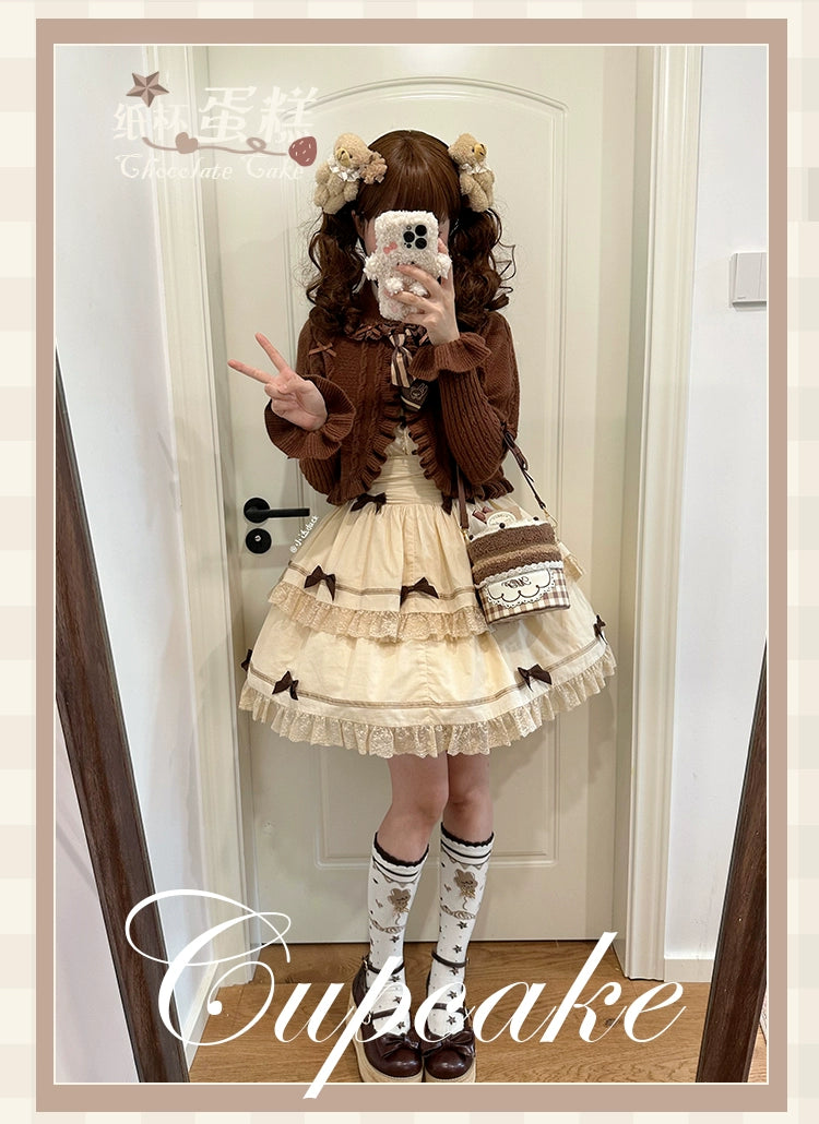 Flower and Pearl Box~Chocolate Cake~Kawaii Lolita Socks   