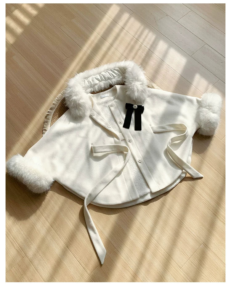 Winter Island Memory - Elegant Lolita Winter Coat & OP Dress Set 44444:808008