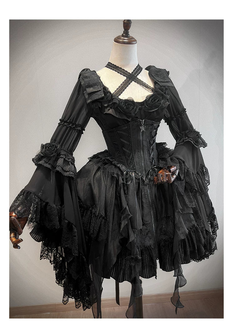 Linglong Porcelain - Classic Lolita Halter Neck Blouse, Detachable Shawl 44878:824662