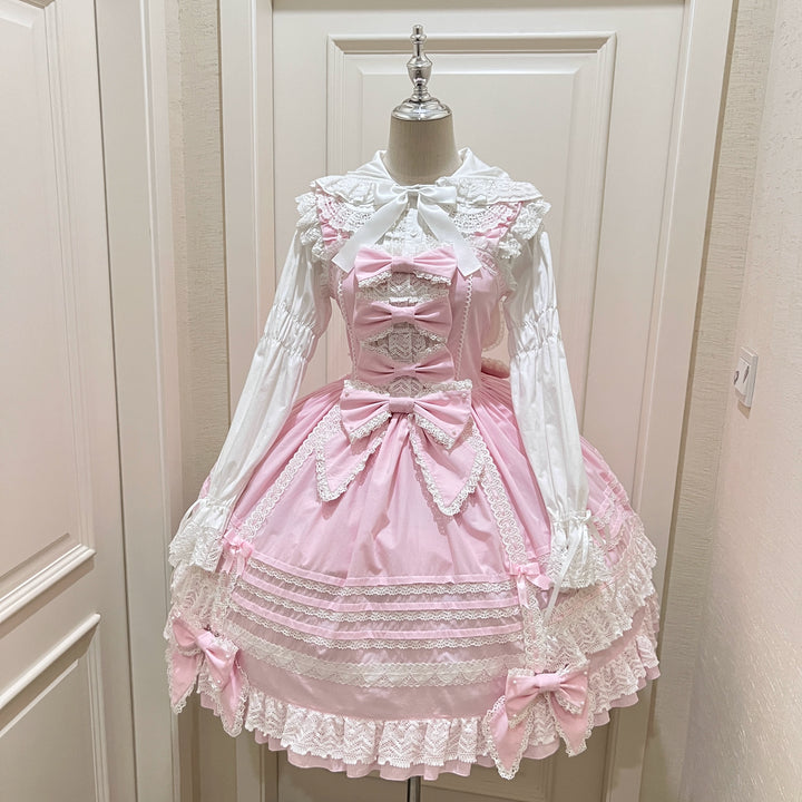 AerialCat~Layered Puffy~Old School Lolita JSK Cotton Vintage Cake Dress 41656:710246