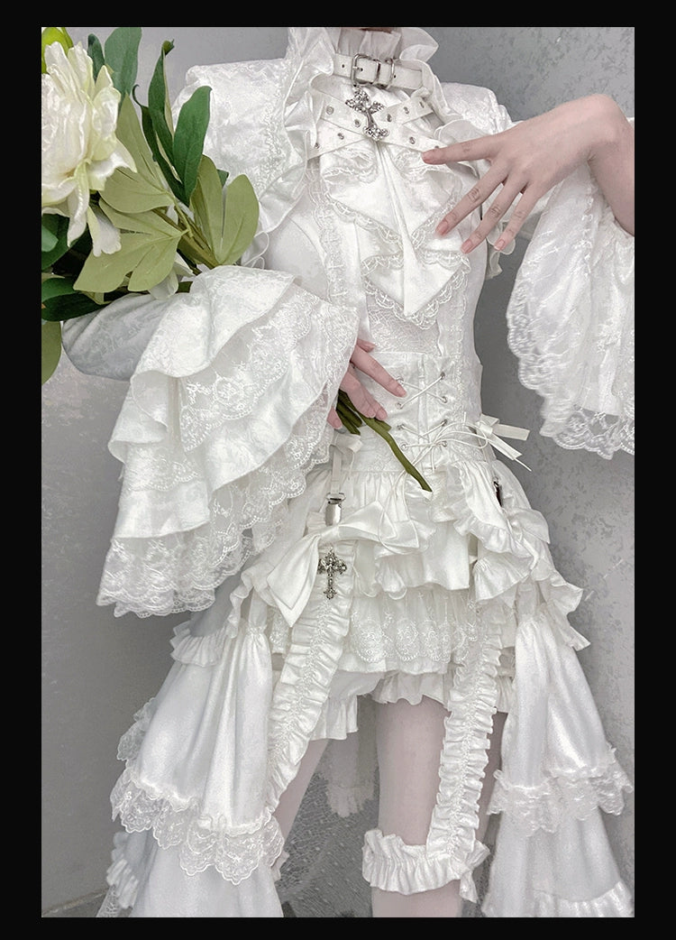 Forest Fluorescent Carps - Omega Wedding Gothic Ouji Lolita White Suit