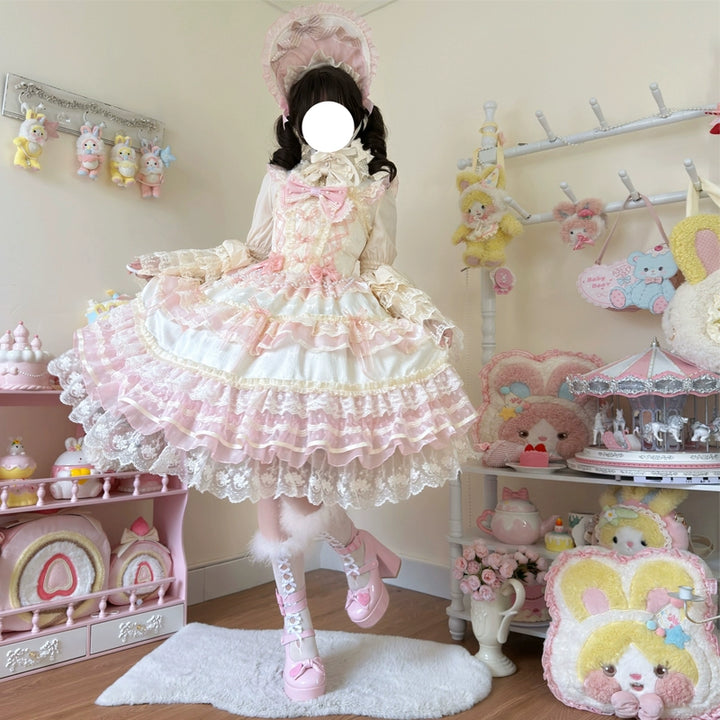 Hanguliang~Star Love Song~Wedding Sweet Lolita JSK Suit Doll-like Dress