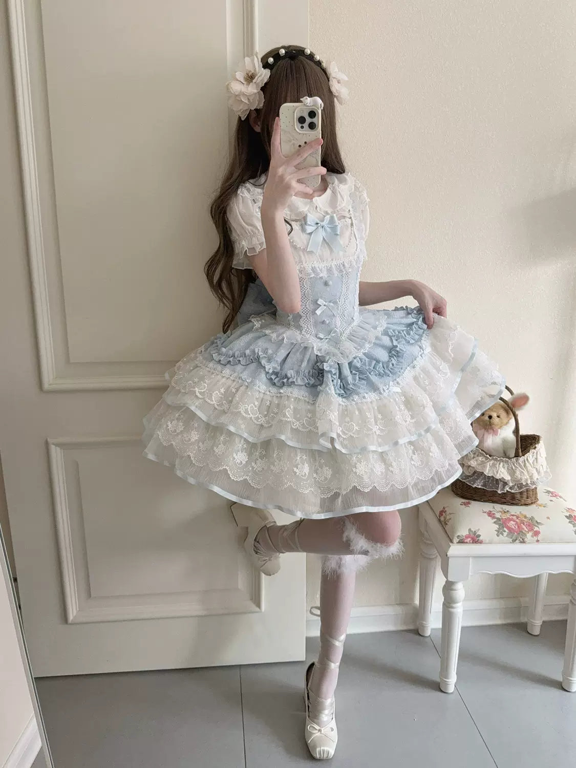 Ballet Dream - Sweet Lolita JSK Dress, Petal-like Layered Skirt