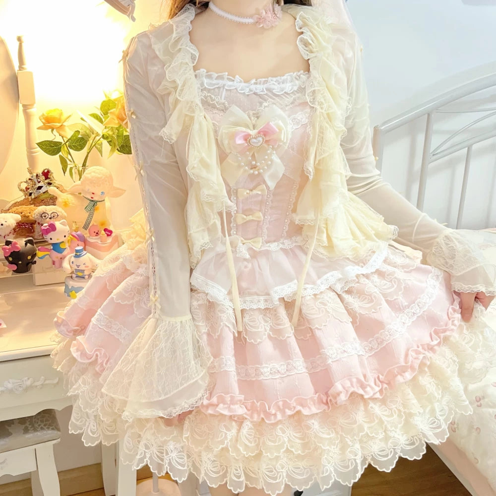 Mist Cardigan - Lightweight Sweet Lolita Bolero, Ruffle Details 44496:810954