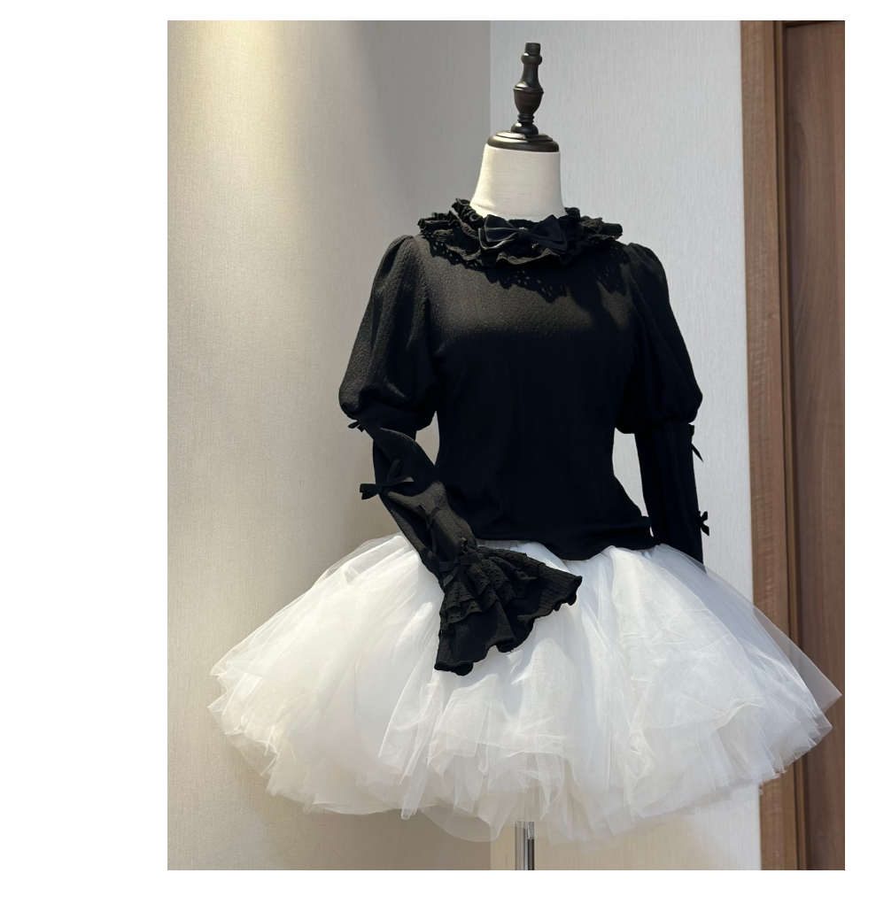 Peach Soda~Sleeping Case~Plush Lolita JSK Dress Set Doll Sense Embroidery Dress S Inner wear-Black 