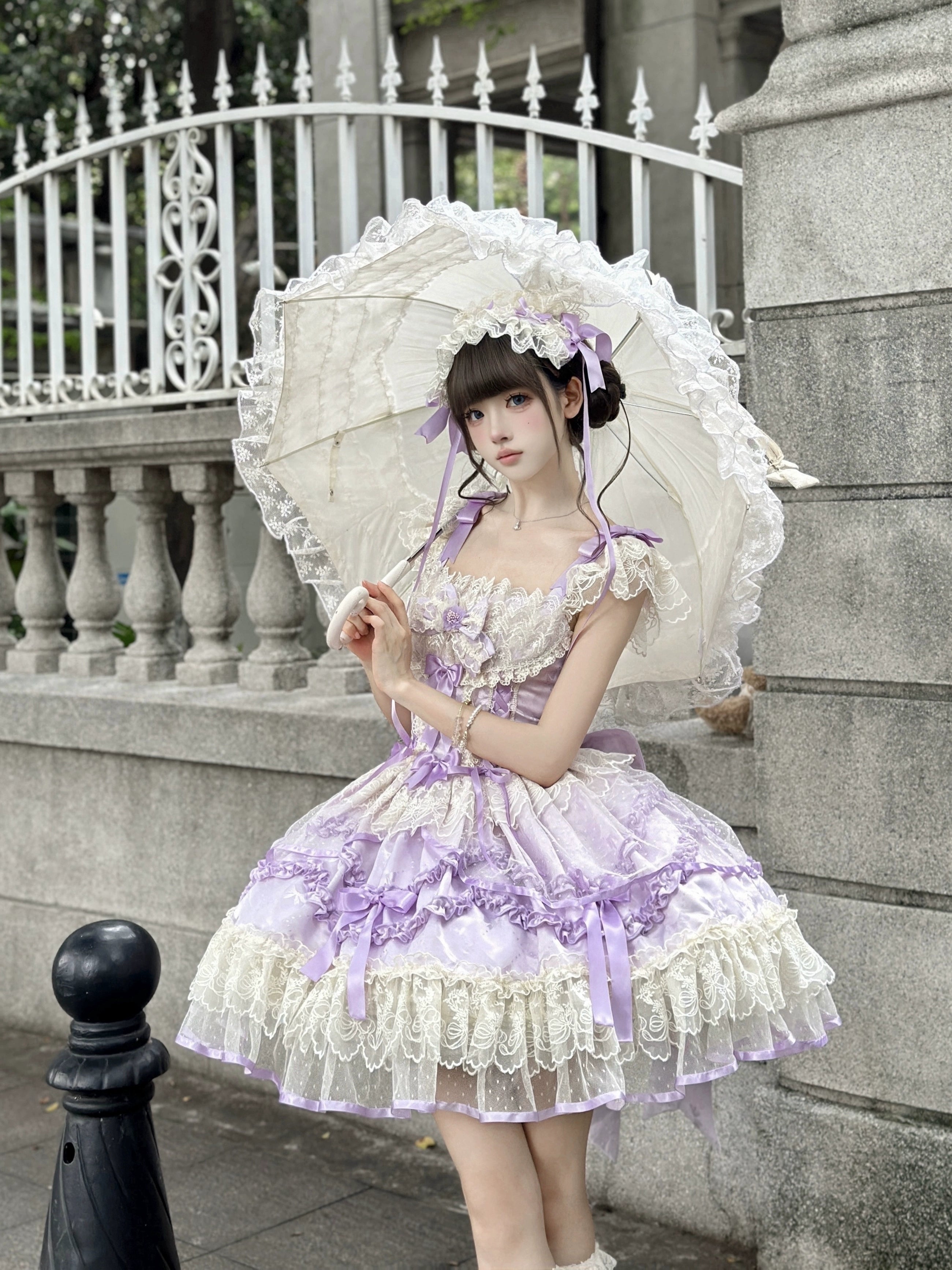 Sugar Girl - Dream Whisper Butterfly - Ballet Style Sweet Lolita JSK, Adjustable Strap 43515:784225