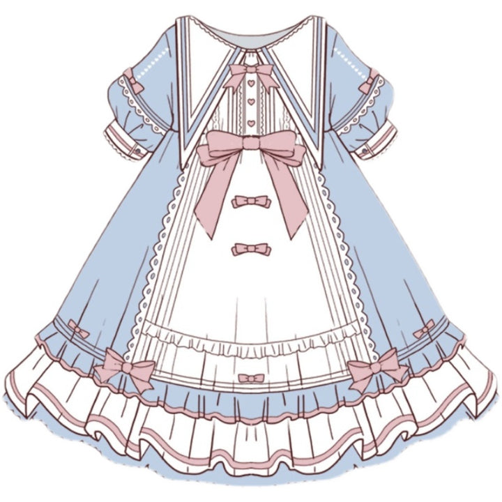 Niu Niu~Candy Sweethearts~Plus Size Lolita OP Short-Sleeve Princess Dress   