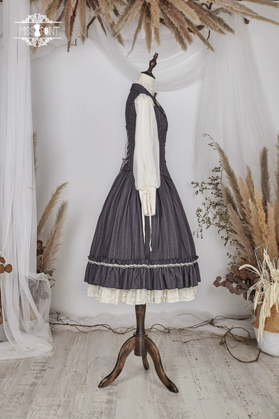 Miss Point~Rose Doll~Elegant Lolita Striped Fishbone Skirt   