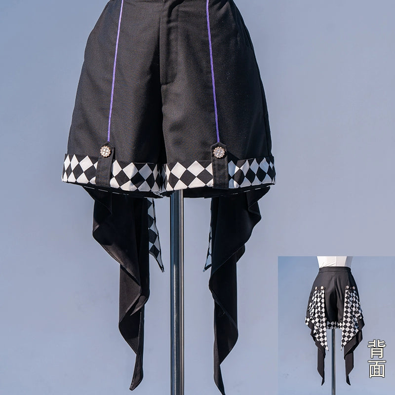 Forest Fluorescent Carps - The Judge's Game - Black Ouji Lolita Shorts Suit Prince Long Sleeved Shirt Black Shorts Only S