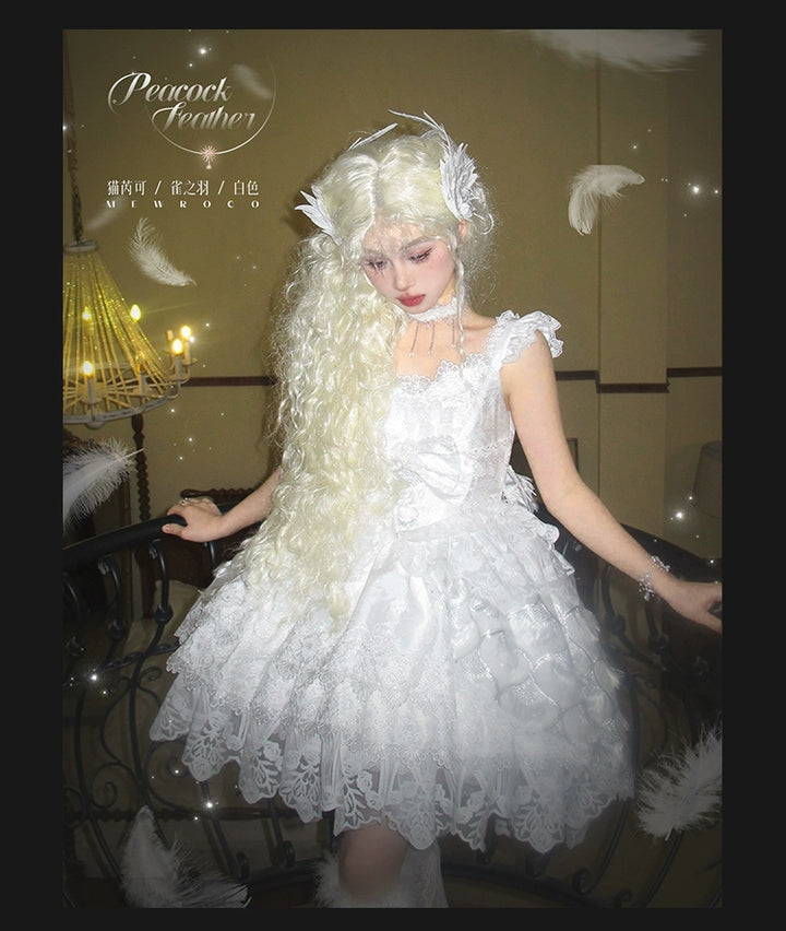 Mewroco~Peacock Feather~Sweet Wedding Lolita JSK Dress Set   